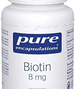 Pure Encapsulations - Biotin 8 mg - Hypoallergenic B Vitamin Supplement - 120 Vegetable Capsules