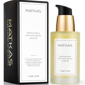 MATKAS Korean Niacinamide Serum for Face Antioxidant Ampoule Brightening + Glow + Ceramides + Vitamin E + Hyaluronic Acid + Beta-Glucan for Anti-Aging, Radiance, Even Skin Tone, Oil Pore Reducer