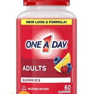 One A Day Adult Multivitamin Gummies - Daily Gummy Multivitamins For Men And Women With Vitamins A, B6, B12, C, D, E, Biotin and Zinc, Supports Immunity And Bone Health, Hair And Nails, 60 Gummies