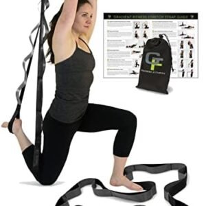 Gradient Fitness Stretching Strap, Premium Quality Multi-loop Strap, Neoprene Padded Handles, 12 Loops, 1.5" W x 8' L