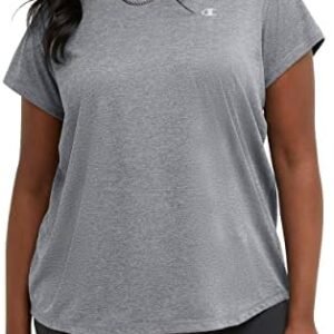 Champion Womens Plus Size Crewneck Sport T Shirt, Plus Size Moisture-Wicking Tee Shirt for Women