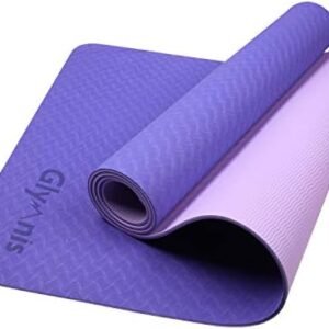 Glymnis Yoga Mat Exercise Mat Thick Non Slip Pilates Mat, Anti Tear Durable for Fitness Workouts Gym with Carrying Strap for Women Men