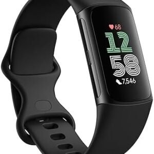 Fitbit Charge 6 Advanced Health and Fitness Tracker with Built-in GPS, Stress Management Tools, Sleep Tracking, 24/7 Heart Rate and more -- Black/Black