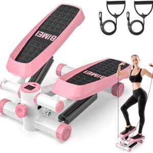 Stepper Exercise Machine, Mini Stepper Machine with Resistance Bands & Calories Count, Stair Stepper Exercise Equipment 330 lbs Weight Capacity, Exercise Stepper for Home Workouts for Women Men
