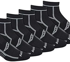 Saucony mens Multi-pack Bolt Performance Quarter SocksRunning Socks