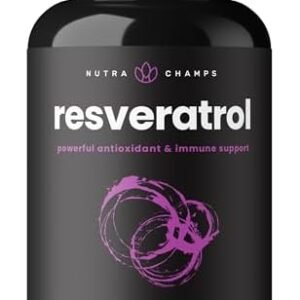 Resveratrol Supplements | 5-in-1 Advanced Formula with Vitamin C, Grape Seed Extract, Acai Berry & Green Tea Extract | Healthy Aging, Immune Support & Heart Health | Vegan & Non-GMO | 60 Capsules
