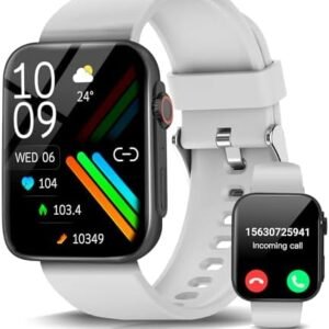 Smart Watch for Men Women (Answer/Make Call /1.96" Screen) Fitness Tracker Heart Rate Blood Oxygen Monitor Blood Pressure IP68 Waterproof Activity Tracker Smartwatch for iOS Android