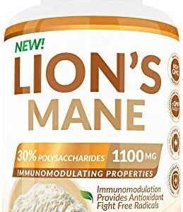 Lion’s Mane Brain Mushroom Supplement (150 count) - 30% Polysaccharides with Immunomodulating Properties. Source of Antioxidants. Protects cells against free radicals.