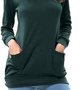 LAINAB Women's Cowl Neck Long Sleeve Tunic Tops