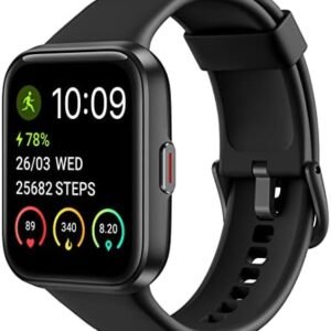 MayuFit Smart Watch, Fitness Tracker with Bluetooth Call, 1.69" Color Touchscreen IP68 Waterproof for Men Women iOS and Android Phones (Black)
