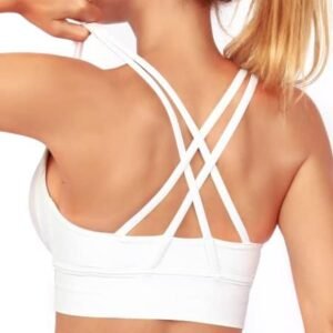 Grace Form Sports Bra for Women, Strappy Padded Medium Support Yoga Bra Workout Bra for Women