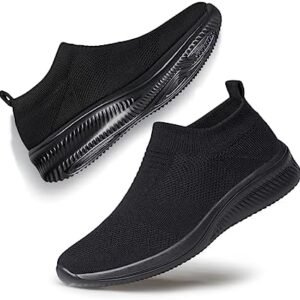 SILLENORTH Mens Walking Shoes Slip On Sock Sneakers Lightweight Flat Casual Running Shoes with Mesh Upper Fashion Gym Work Jogging Sport