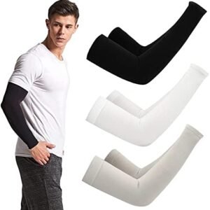 Cooling Arm Sleeves, 3 Pairs UV Sun Protection Arm Cover for Women Men, Arm Protection for Golfing Cycling Running Driving