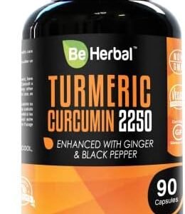 NEW Organic Turmeric Curcumin 2250mg with Black Pepper & Ginger - The Most Potent Certified Organic Turmeric Curcumin Supplement with 95% Curcuminoids - 90 Veg Capsules