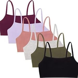 Fruit of the Loom Womens Spaghetti Strap Cotton Pull Over 3 Pack Sports Bra