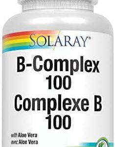 Solaray Vitamin B-Complex 100 | Supports Healthy Hair & Skin, Immune System Function, Blood Cell Formation & Energy Metabolism | 100 VegCaps