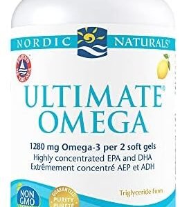 Nordic Naturals Ultimate Omega SoftGels - Omega-3 Supplement, Concentrated Fish Oil With More DHA and EPA, Supports Heart Health, Brain Development and Overall Wellness, Lemon, 120 Count