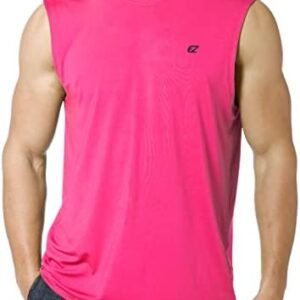 EZRUN Men's Workout Sleeveless Shirts Quick Dry Muscle Swim Shirt Gym Fitness Running Beach Tank Tops