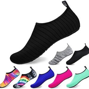 semai Water Shoes Quick-Dry Swimming Socks, Non-Slip Soft Beach Shoes Barefoot Water Sports Shoes Breathable Aqua Socks for Women Men Kids, Elastic Easy-fit Footwear for Beach Swimming Yoga Diving