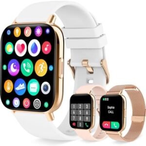 Smart Watch for Women (Call Receive/Dial) Activity Fitness Tracker with Pedometer Heart Rate AI Voice Control Sleep Monitor 1.69" HD Full Touch Screen Waterproof Digital Watch for Android iOS Phones