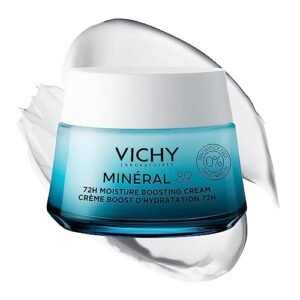 Vichy Minéral 89 Fragrance Free Booster or Cream, with Hyaluronic Acid, Hydrates & Strengthens Skin. Suitable for Sensitive Skin & on all Phototypes. Fragrance Free, Paraben Free & Alcohol-free