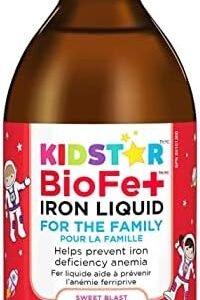 KidStar Nutrients BioFe+ Iron Liquid for the Family, Sweet Blast, 250mL, No Sugar Added