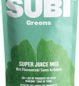 SUBI RAW Greens Superfood Powder NOT FLAVOURED DAILY VEGETABLE REPLACEMENT Boost Daily Well-Being and Feel Better MADE IN CANADA Raw Superfood Ingredients: Matcha, Kale, Barley Grass, Spirulina, Acai, Goji Berry 40 Day Supply
