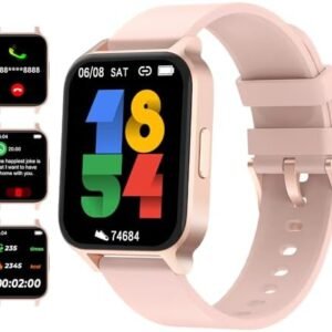 Smart Watch for Men Women, 2023 Newest 1.69'' HD DIY Dial 24 Sport Modes IP67 Waterproof Fitness Activity Watch with Blood Oxygen Heart Rate Sleep Monitor,Multi-Sports Smartwatch for Android iOS Pink
