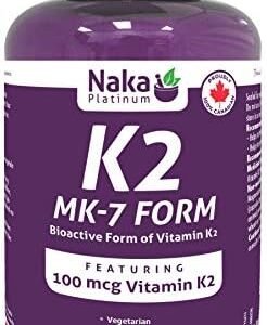 Naka Platinum K2 (MK-7 form)100 mcg SUPER BONUS Size 330 Veggie Caps (300+30 FREE) Bioactive Form of Vitamin K2