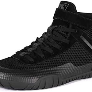 Sisttke Men's Boxing Shoes Minimalist Shoe Mid Top Sneakers Black