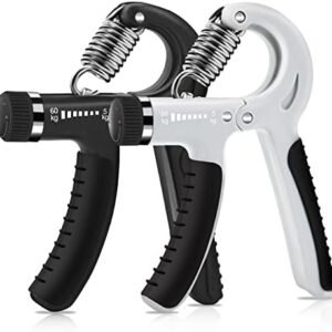 Hand Grip Strengthener Grip Strength Enhancer exercise finger wrist strength Grip Strength Trainer (2Pack), grip strength adjustable resistance (5-60) kg, for rehabilitation and muscle strengthening