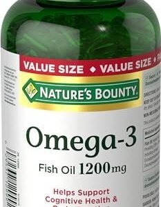 Nature's Bounty Fish Oil Pills, Omega 3 Supplement, Helps Support Cardiovascular Health, 1200mg, 200 Softgels