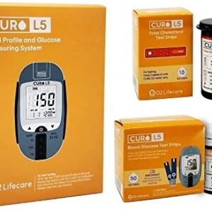 Home Cholesterol and Glucose Self Test Kit ( Device + 10 Total Cholesterol Test Strips + 50 Glucose Test Strips Included )
