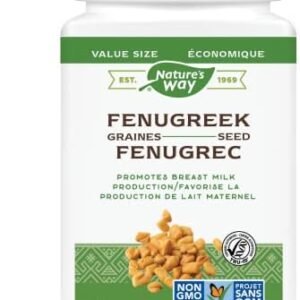 Nature's Way Fenugreek Seed – Breastfeeding Supplement – Lactation Support to Help Mothers Increase Breast Milk Production, Non-GMO - 180 Vegetarian Capsules, Value Size