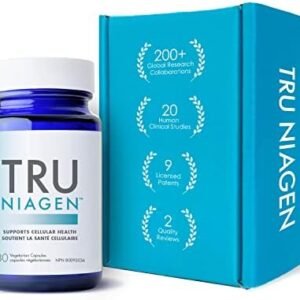 TRU NIAGEN NAD+ Supplement More Efficient Than NMN, Niacinamide, Niacin. Nicotinamide Riboside Vitamin B3 for Cellular Health Patented Formula 30ct - 300mg (1 Months / 1 Bottle)