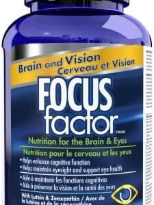 Focus Factor Brain & Vision, 60ct - Multivitamin Supplement with Vitamin B6, B12, D3, Lutein, Zeaxanthin & Bacopa Monnieri formulated to help enhance cognitive function & support eye health in adults