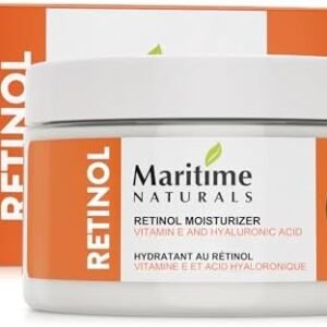 Maritime Naturals Retinol Moisturizer for face with Hyaluronic Acid & Organic Ingredients | Professional Results with Retinol Face Moisturizer | Day & Night Cream for Women & Men (120ml)