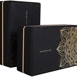 nuveti Yoga Blocks Set of 2, High Density Yoga Brick Foam Blocks to Improve Strength, Flexibility and Balance Yoga Brick Foam Blocks