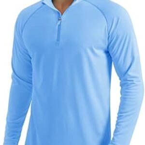 MAGCOMSEN Men's Long Sleeve Sun Shirts UPF 50+ Tees 1/4 Zip Up Fishing Running Rash Guard T-Shirts Outdoor Shirt