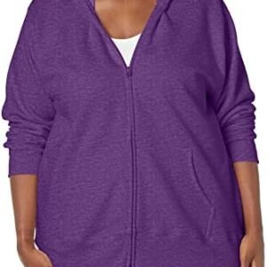 Just My Size Women's Plus-Size Full Zip Fleece Hoodie