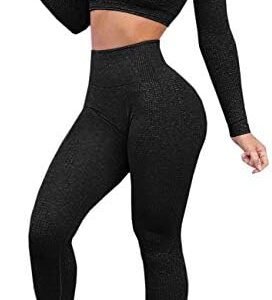 CFR Women Workout Sets 2 Pieces Seamless Tank Crop Tops Leggings Exercise Outfits Tracksuit