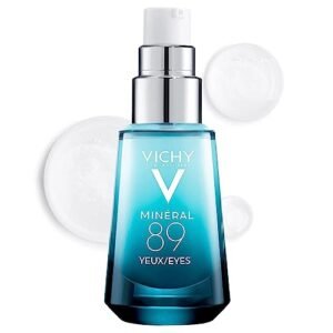 Vichy Under Eye Cream for Dark Circles, Minéral 89 EYES Hyaluronic Acid anti aging eye Serum with Pure Caffeine. Brightens dark circles & smooths fine lines. Fragrance-free, for Sensitive Eyes, 15 Ml