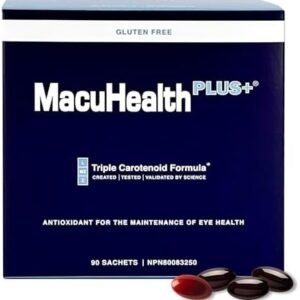 Macuhealth Plus+ Eye Vitamins Supplement for Adults - 90 Day Supply with Lutein, Zeaxanthin, and Meso-Zeaxanthin - Unflavored