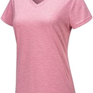 TACVASEN Women's Workout Shirts Short Sleeve V-Neck Quick Dry Athletic Tops Running Gym Performance T Shirts