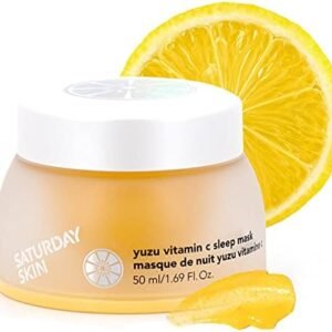Saturday Skin Yuzu Vitamin C Sleep Overnight Face Mask Skin Care Retinol Niacinamide Face Moisturizer Brightening sleeping mask, Korean skin care, Vegan Smooth Skin and Reduce Wrinkles Korean skincare product