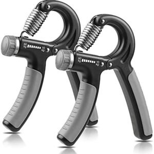NIYIKOW 2 Pack Hand Grip Strengthener, Grip Strength Trainer, Adjustable Resistance 22-132Lbs (10-60kg), Non-Slip Gripper, Perfect for Musicians Athletes and Hand Injury Recovery