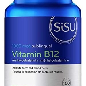 SISU Vitamin B12 1000 mcg Methylcobalamin, 180 Tablets - Sublingual Vitamin B12 Supplement - Metabolism & Red Blood Cell Support - Vegan, Non-GMO, Soy, Gluten & Dairy Free - 180 Servings (Pack of 1)