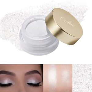 Oulac Shimmer White Cream Eyeshadow-Eyeshadow Prime| as Highlighter Waterproof & Long Lasting Glitter Eyeshadow Natural Color Eye Shadow for Women 6g(01)