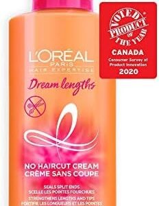 L’Oréal Paris Dream lengths No Haircut Cream Treatment with Vegetal Keratin, Castor Oil and Vitamins, Styling Heat Protection to 180 C, 200 ml