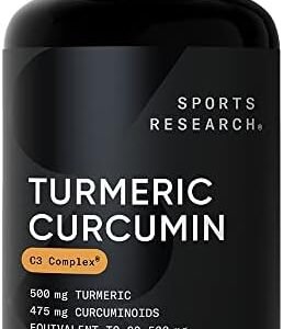 Turmeric Curcumin C3® Complex 500mg, Enhanced with Black Pepper & Organic Coconut Oil for Better Absorption; Non-GMO & Gluten Free - 120 Liquid Softgels